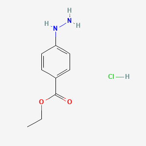 Chemical structure of Ethyl 4-hydrazinylbenzoate hydrochloride