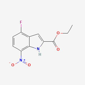 Chemical structure of Ethyl 4-fluoro-7-nitro-1H-indole-2-carboxylate