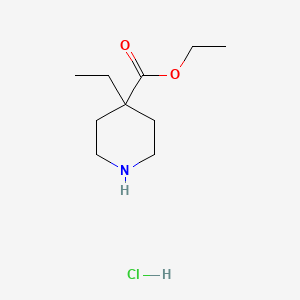 Chemical structure of Ethyl 4-Ethyl-4-piperidinecarboxylate Hydrochloride