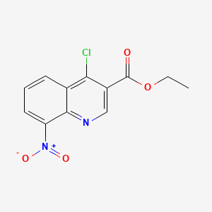 Chemical structure of Ethyl 4-chloro-8-nitroquinoline-3-carboxylate