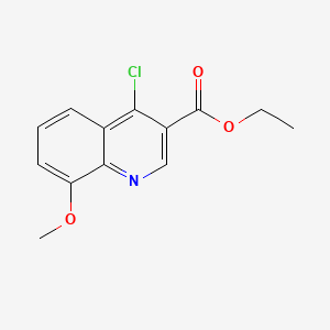 Chemical structure of Ethyl 4-chloro-8-methoxyquinoline-3-carboxylate