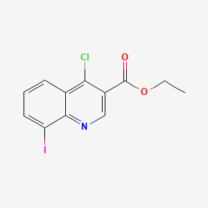 Chemical structure of Ethyl 4-chloro-8-iodoquinoline-3-carboxylate