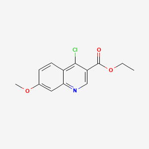 Chemical structure of Ethyl 4-chloro-7-methoxyquinoline-3-carboxylate