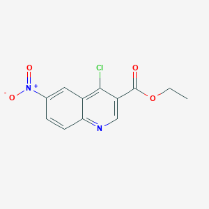 Chemical structure of Ethyl 4-chloro-6-nitroquinoline-3-carboxylate