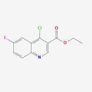 Chemical structure of Ethyl 4-chloro-6-iodoquinoline-3-carboxylate
