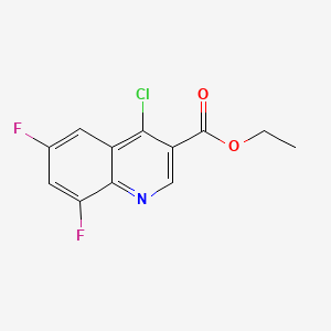Chemical structure of Ethyl 4-chloro-6,8-difluoroquinoline-3-carboxylate
