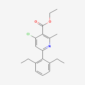 Chemical structure of Ethyl 4-chloro-6-(2,6-diethylphenyl)-2-methylnicotinate