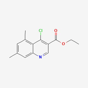 Chemical structure of Ethyl 4-chloro-5,7-dimethylquinoline-3-carboxylate