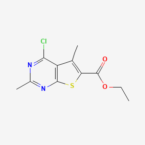 Chemical structure of Ethyl 4-chloro-2,5-dimethylthieno[2,3-d]pyrimidine-6-carboxylate