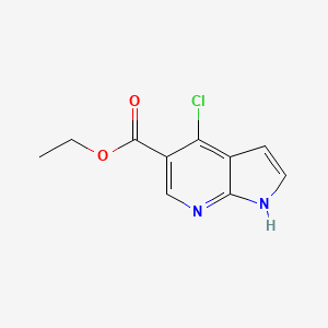 Chemical structure of Ethyl 4-chloro-1H-pyrrolo[2,3-b]pyridine-5-carboxylate