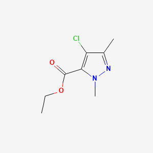 Chemical structure of Ethyl 4-chloro-1,3-diMethyl-1H-pyrazole-5-carboxylate