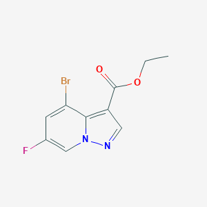 Chemical structure of Ethyl 4-bromo-6-fluoropyrazolo[1,5-a]pyridine-3-carboxylate