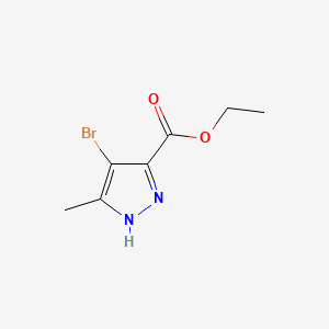 Chemical structure of Ethyl 4-bromo-5-methyl-1H-pyrazole-3-carboxylate