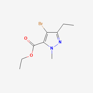 Chemical structure of Ethyl 4-bromo-3-ethyl-1-methyl-1H-pyrazole-5-carboxylate
