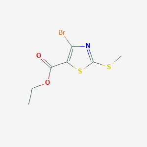 Chemical structure of Ethyl 4-bromo-2-(methylsulfanyl)-1,3-thiazole-5-carboxylate