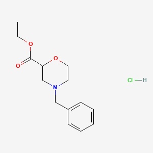Chemical structure of Ethyl 4-Benzyl-2-morpholinecarboxylate Hydrochloride