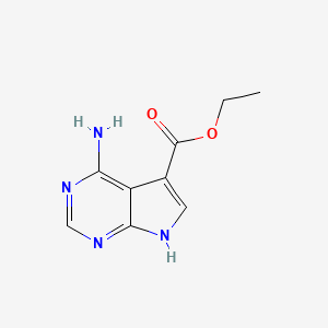 Chemical structure of Ethyl 4-amino-7H-pyrrolo[2,3-d]pyrimidine-5-carboxylate