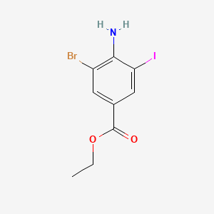 Chemical structure of Ethyl 4-amino-3-bromo-5-iodobenzoate