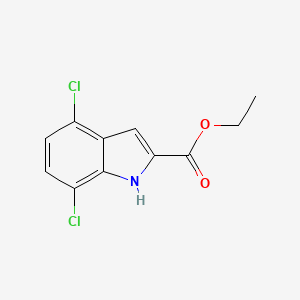 Chemical structure of Ethyl 4,7-dichloro-1H-indole-2-carboxylate