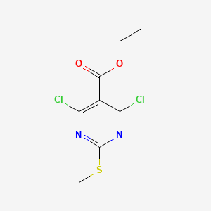 Chemical structure of Ethyl 4,6-Dichloro-2-(methylthio)pyrimidine-5-carboxylate
