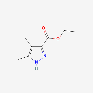 Chemical structure of Ethyl 4,5-dimethyl-1H-pyrazole-3-carboxylate