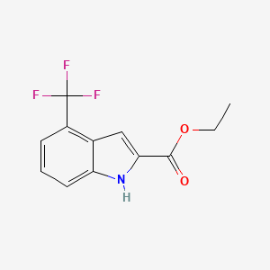 Chemical structure of Ethyl 4-(trifluoromethyl)-1H-indole-2-carboxylate