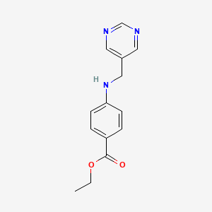 Chemical structure of Ethyl 4-(pyrimidin-5-ylmethylamino)benzoate