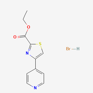 Chemical structure of Ethyl 4-(pyridin-4-yl)thiazole-2-carboxylate hydrobromide