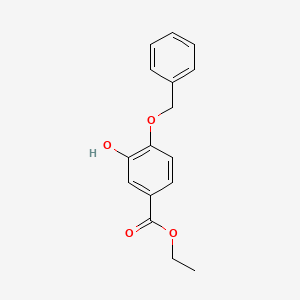 Chemical structure of Ethyl 4-(benzyloxy)-3-hydroxybenzoate