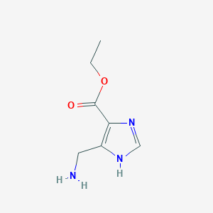 Chemical structure of Ethyl 4-(aminomethyl)-1H-imidazole-5-carboxylate