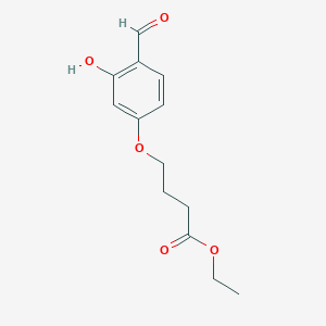 Chemical structure of Ethyl 4-(4-formyl-3-hydroxyphenoxy)butanoate