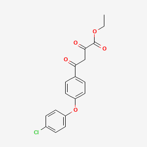 Chemical structure of Ethyl 4-(4-(4-chlorophenoxy)phenyl)-2,4-dioxobutanoate