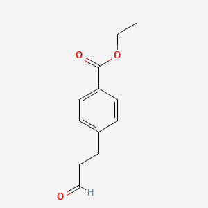 Chemical structure of Ethyl 4-(3-oxopropyl)benzoate