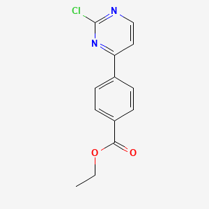 Chemical structure of Ethyl 4-(2-chloropyrimidin-4-yl)benzoate