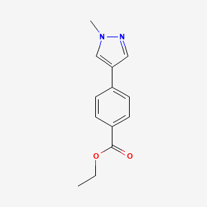 Chemical structure of Ethyl 4-(1-methyl-1H-pyrazol-4-yl)benzoate