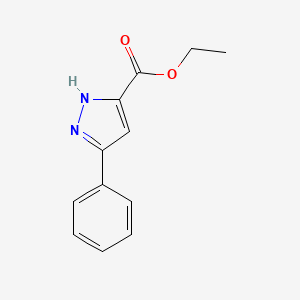 Chemical structure of Ethyl 3-phenyl-1H-pyrazole-5-carboxylate