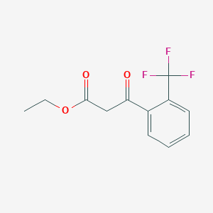 Chemical structure of Ethyl 3-oxo-3-(2-(trifluoromethyl)phenyl)propanoate