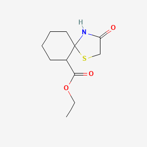 Chemical structure of Ethyl 3-oxo-1-thia-4-azaspiro[4.5]decane-6-carboxylate