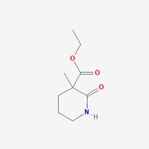 Chemical structure of Ethyl 3-methyl-2-oxopiperidine-3-carboxylate
