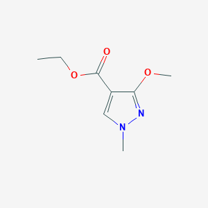 Chemical structure of Ethyl 3-methoxy-1-methyl-1H-pyrazole-4-carboxylate