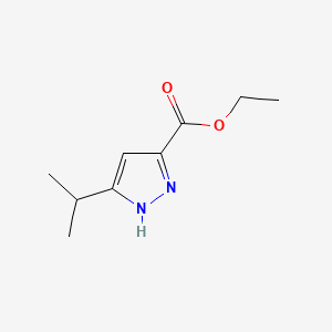 Chemical structure of Ethyl 3-isopropyl-1H-pyrazole-5-carboxylate