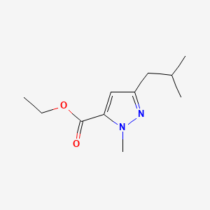 Chemical structure of Ethyl 3-isobutyl-1-methyl-1H-pyrazole-5-carboxylate