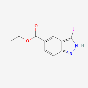 Chemical structure of Ethyl 3-iodo-1H-indazole-5-carboxylate