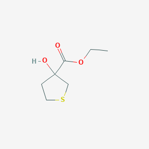 Chemical structure of Ethyl 3-hydroxytetrahydrothiophene-3-carboxylate