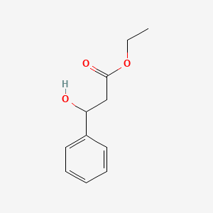 Chemical structure of Ethyl 3-phenylhydracrylate, (+-)-