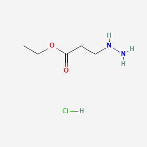 Chemical structure of Ethyl 3-hydrazinylpropanoate hydrochloride