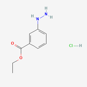 Chemical structure of Ethyl 3-hydrazinobenzoate hydrochloride