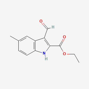Chemical structure of Ethyl 3-formyl-5-methyl-1H-indole-2-carboxylate