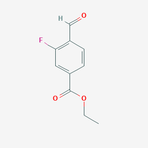 Chemical structure of Ethyl 3-fluoro-4-formylbenzoate