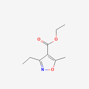 Chemical structure of Ethyl 3-ethyl-5-methylisoxazole-4-carboxylate